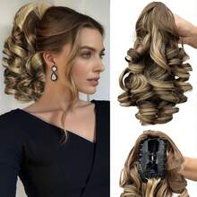 Synthetic Short Synthetic Fiber Hair Wig With Big Waves. The Hairstyle Is Fluffy And Has A Layered Look. Suitable For Wearing At Christmas. - Multicolor - View 1