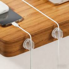 5个装电线夹整理器，无需胶水即可固定电线，适用于桌面和家庭的电线管理夹 - 無色 - 查看 5