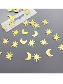 1 Pack Moon & Star Shaped Party Confetti, Paper Table Decorations For Weddings, Birthdays, Anniversaries, Bachelorette Parties, New Year Dinner Table - Multicolor - View 2