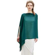 Chiffon Cape Shawl Wrap Scarf With Elegant Sheer Capelet For Evening Dresses Weddings Parties - 水鴨藍 - 查看 5