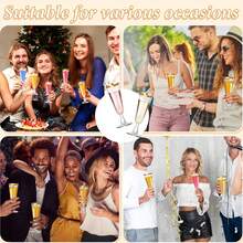 5.5盎司金边香槟杯，适合野餐、婚礼派对、庆典等场合，优雅且易于清洗 - 多色/款式隨機 - 查看 8