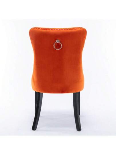 Nikki Collection Modern, High End Tufted Solid Wood Contemporary Fluwelen Upholstered Dining Stoel Legs Nailhead Pcs Set, Beige, DE2001BG view 6