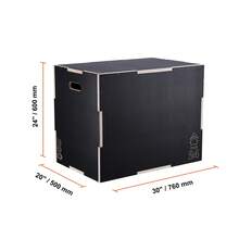 Caja de salto pliométrica 3 en 1, caja de salto de madera de 30/24/20 pulgadas, caja de agilidad y plataforma para saltos, caja de ejercicios de fitness antideslizante para entrenamiento en el gimnasio en casa, entrenamiento de fuerza y acondicionamiento, color negro - 30/24/20 pulgadas - Ver 10