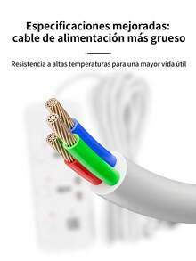 4 Piezas Regleta Cargador Multicontactos Premium Con 2 Salidas 2 Puertos Usb,Extensiones 4 Tomas,Cable de extensión, Protector contra sobretensiones con 4 salidas, 2 puertos USB,Extensión Eléctrica Multicontacto,adaptador de regleta para el hogar y la Oficina. - 4 piezas - Ver 6
