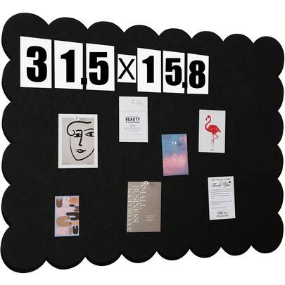 1pc 80*40cm Cute Cookie Shaped Felt Memo Board, Multipurpose Wall Decor Without Drilling, Suitable For Home, School, Office, Photo Display, Message Board, School Supplies, Back To School, Christmas, Halloween, Valentine's Day, New Year, Birthday, Anniversary, Romantic Decoration