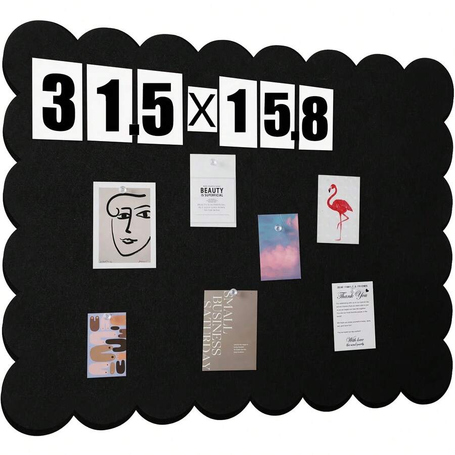 1pc 80*40cm Cute Cookie Shaped Felt Memo Board, Multipurpose Wall Decor Without Drilling, Suitable For Home, School, Office, Photo Display, Message Board, School Supplies, Back To School, Christmas, Halloween, Valentine's Day, New Year, Birthday, Anniversary, Romantic Decoration