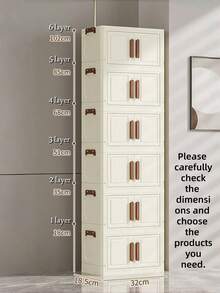 5-Tier Stackable Plastic Storage Bins With Lids - Closet Organizer & Storage Cabinet, 32 Sides Wide Folding Bin, Collapsible Storage Containers, Crafts, Organizing & Storage Bins For Home, Pantry, Office, Dorm (Without Wheels) - White - View 9