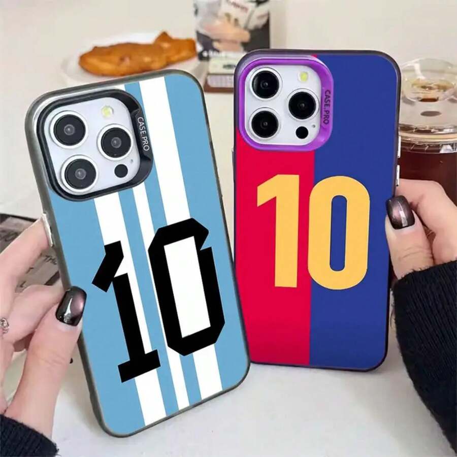 Funda de Número de Fútbol Genial para 17 16e 15 Plus 11 12 14 16 17 Pro Max 13 Cubierta Trasera del Teléfono - Mix02 - Ver 1