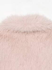Seelio Autumn/Winter New Thickened Faux Fox Fur Collar Faux Fur Short Coat, Youthful Elegant Mid-Length Fur Effect Outerwear - Baby Pink - View 10