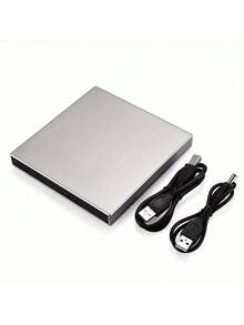 适用于笔记本电脑的USB外置CD/DVD光驱 - 即插即用超薄光驱，防震静音，DVD/CD读取器（不支持刻录/读取空白光盘），兼容Windows 11/10/8/7等操作系统，无需电池，适用于PC/台式机