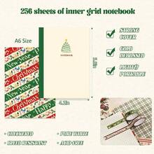 Scrapbooking Supplies Kit, Vintage Botanical Aesthetic Scrapbook Kit Bullet Junk Journal, Stationery, A6 Grid Notebook, Flower Journaling Supplies, Birthday Teen Women - 聖誕快樂,新年快樂 - 查看 5