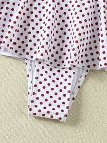 Women's Red And White Polka Dot Ruffle Bikini Retro Sweet Vacation Sexy Two Pieces Swimsuit Summer Spring 2026