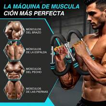 Shaker Arm Trainer,entrenador de brazos de resistencia ajustable,equipo de entrenamiento de brazos y pecho,entrenamiento muscular, portátil desmontable,ejercitador de pecho para hombres - Azul - Ver 2