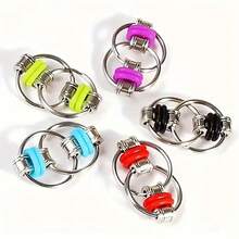 7pcs Bicycle Iron Chain Fidget Toys Keychain, Fidget Flippy Chains - Multicolor - View 3