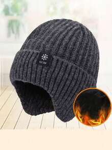Men's Thick Wool Ear Protection Knit Hat, Perfect Gift For Father And Ideal Autumn Warm Clothing - Multicolor - View 5