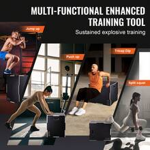 Caja de salto pliométrica 3 en 1, caja de salto de madera de 30/24/20 pulgadas, caja de agilidad y plataforma para saltos, caja de ejercicios de fitness antideslizante para entrenamiento en el gimnasio en casa, entrenamiento de fuerza y acondicionamiento, color negro - 30/24/20 pulgadas - Ver 5