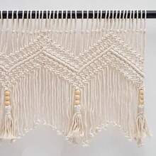 XZGB Boho Valance Macrame Curtains For Windows Macrame Valance For Bedroom Livingroom Boho Decor Wall Hanging 1 Panel 52" W X 21" L - Natural - 查看 4