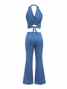 Women Two-Piece Outfits - Blue - View 5