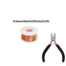 1套用于珠宝制作的铜线，0.6-2毫米铜线卷 - 易于切割和存放的软金属，适用于珠宝制作，附赠钳子 - 彩色 - 查看 15