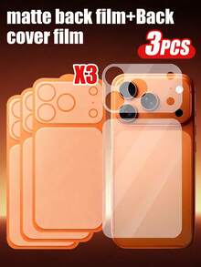 Yezodawee 3pcs Lens Protector Film + Matte Finish Dual Layer Back Cover, Compatible With IPhone 17 Pro Max / 17 Pro, High-Definition Transparent Lens Sticker, Smooth Matte Texture, Scratch-Resistant, Perfect Holiday Gift Choice, Transparent - Clear - View 9