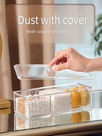 Caja de almacenamiento de maquillaje de acrílico y plástico, organizador transparente y a prueba de polvo para cosméticos, paletas de maquillaje, accesorios para uñas, joyas - Almacenamiento apilable y desmontable para tocador, baño, dormitorio, gran capacidad, ideal para regalo de vacaciones y regreso a la escuela