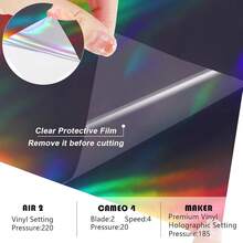 WRAPXPERT Holographic Vinyl Roll - Black Holographic Glossy Vinyl, 12\ X 5ft, Chrome No Bubble For DIY Craft Decal,12inchx5ft,Black - 黑色的 - 查看 7