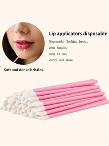 300pcs Eyelash Extension Kit, Disposable Eyelash Brushes, Mini Brushes, Black Mascara Wands, Lip Brushes, Suitable For Eyelash Extension, Tattoo, Lipstick Application (Pink) - Pink - View 8