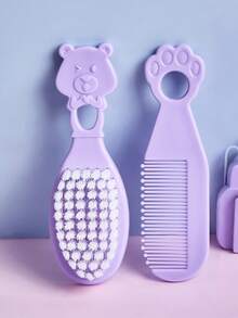 2pcs Baby Hair Brush Set, Newborn Infant Head Care Brush & Massage Brush Set - Multicolor - View 22