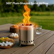 Portable Smokeless Tabletop Fire Pit – Stainless Steel Mini Fire Bowl With Travel Bag, Airflow Rack & Mat For Garden, Patio & Camping - Default - View 2