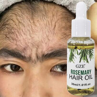 GZE Organic Rosemary Scalp & Hair Strengthening Oil For All Hair Types | Nourishing & Volumizing Dried Flower Essential Hair Care Oil 30ml