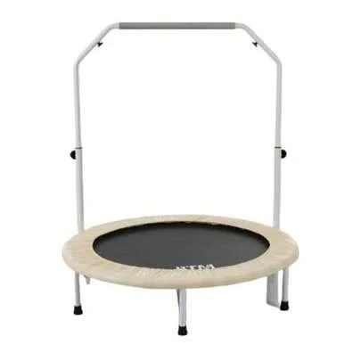 【MS323500 NEW COLOR:ベージュ】補助手すり付き トランポリン ダイエット器具 健康器具 折りたたみ おもちゃ エクササイズ フィットネス 室内運動 あそび 家庭用 子供用 大人用 有酸素運動 ブラック
