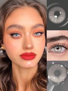 Lalens 1 Pair Of Colored Contact Lenses Norko Brown Coloured Contact Lens To Enlarge Your Eyes Soft Graduation Holiday Summer Fall Autumn Wholesale Of Color Contacts For Eye Beauty Makeup Cosmetic Small Pupil Color Contacts Lens Travel Outdoors School Campus 14.2mm 14.5mm Yearly Use Fashion Grey Lenses New Arrival With Free Lens Case Halloween Costume Cosplay - Yearly Disposable - View 19