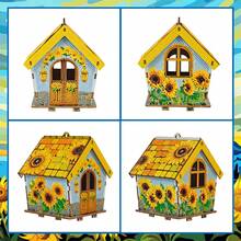 DIY Sunflower Wooden Diamond Painting Puzzle 3D Cottage - Desktop Decor Ornament Craft Kit - Multicolor - View 10