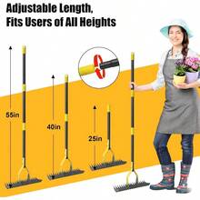 Rastrillo de paja de doble acción para césped Rastrillo eficiente de 15 pulgadas con cuchilla afilada herramienta manual de trituradora y escarificadora para eliminación de zacate muertaGarden Rakes