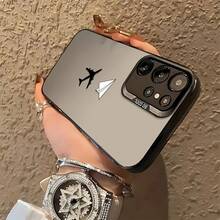 Funda de teléfono con graffiti de avión y sombra para 25 S24 S23 S22 S21 S20 FE Ultra Plus 4G 5G, cubierta trasera mate anti-caída - Colores mixtos - Ver 6