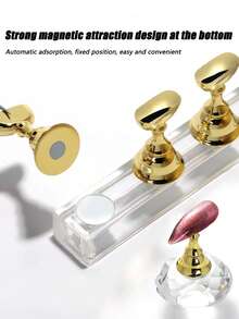 Acrylic Magnetic Chess Piece Nail Art Supplies, Gold, Silver, White Fantasy Chess Pieces For Nail Art Practice, Elegant Display Stand, Nail Art Accessories, Non-Slip Base And Magnetic Base, Suitable For Nail Salons, Nail Art Display Stands, Salon Equipment (Excluding Base) - Multicolor - View 3