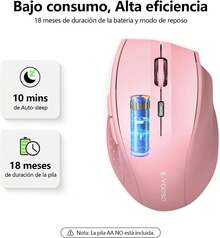 F11 Mouse Inalámbrico 2.4 G, Ratón Ergonómico de 4800 DPI 6 Botones, Mouse Oficina con Receptor USB, 5 Niveles de DPI Ajustable, Ratón Muy Bajo Consumo de Energía, 10M de Conexión Para Win/ - 1 - Ver 7