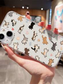 1个时尚个性化卡通猫图案全覆盖透明防指纹TPU软手机壳，兼容/Galaxy/16 Pro Max/16/16 Pro/16 Plus/11/15/15 Pro/15 Pro Max/12/13/14 Pro Max/XS/XR/11 Pro/11 Pro Max/12 Pro/12 Pro Max/13 Pro/13 Pro Max/7 Plus/14 Pro/14 Pro Max/14 Plus/7 Plus/8 Plus/8/SE2/12 Mini/13 Mini - 彩色 - 查看 4