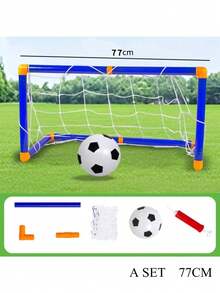 1 套成人足球球门柱，室内/室外可折叠便携式训练设备，包括球泵（泵型号随机）户外网格运动玩具足球门，室内塑料球框，折叠运动便携式移动门框折叠门框，移动足球门框