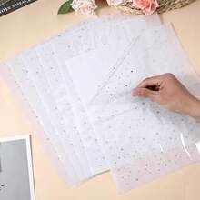 6 Sheet Glitter Hotfix Rhinestone Iron On Crystal Rhinestone Decals 2mm & 3.5mm, Flat Round Rhinestones Transfers Patches, Hot Melt Sparkle Decals For Women Men Clothing Embellishment,White + Silver - 白色+銀色 - 查看 4