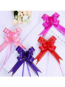 30个随机颜色迷你金边丝带蝴蝶结/礼品包装装饰。多种鲜艳色彩可选。结实耐用的悬挂装饰品，适用于婚礼、订婚、节日、生日派对、洗礼、乔迁之喜、情人节、母亲节、感恩节等场合。 - 彩色 - 查看 6
