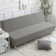 1 husă de canapea fără brațe, culoare solidă, din fleece de porumb, husă elastică pentru canapea, husă de protecție împotriva prafului pentru canapea, potrivită pentru decorul zilnic al casei, decorul de sărbători, decorul de petrecere și multe altele - Gri deschis - Vizualizare 6