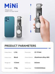 TOKQI 360°旋转智能手机三脚架稳定器，带可调节灯光、蓝牙遥控器，兼容安卓和iOS系统，适用于度假、旅行、聚会、户外活动、直播、摄影、视频录制、Vlog等场景。 - 彩色 - View 11