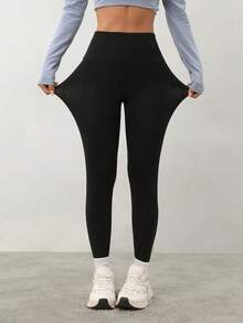 6pcs Women's High-Waisted Leggings Soft High-Bounce Yoga Leggings Solid Color Abdominal Cycling Exercise Leggings - Màu hỗn hợp A - Xem 7