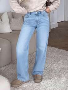 MYOURSA Women's Casual Distressed Vintage Straight Leg Jeans