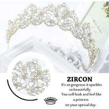 Aukmla Wedding Hair Accessories Bride Crowns Flower Queen Tiaras Headpiece for Women (Gold)(default) - Multicolor - Ver 6