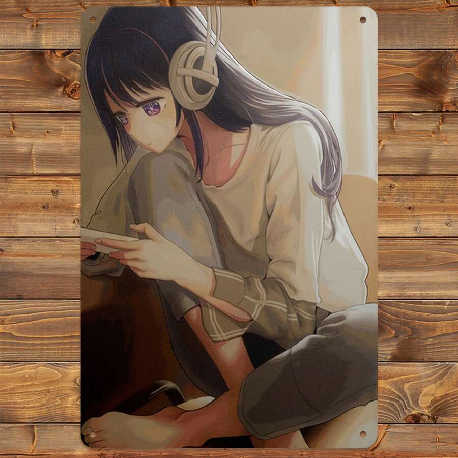 2D Flat - 1pc Oshi No Ko Hoshino Ai Anime Poster - Elegant Anime Girl With Headphones, Durable Aluminum Metal Wall Art Decor (8x12 Inch / 20x30cm) - Perfect For Living Room, Bedroom, Office - Ideal - Nhiều màu - Xem 1
