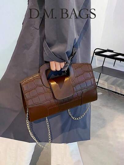 This Bag Is Made Of Randomly Cut PU Crocodile-Patterned Material, And Is A Multi-Purpose Bag For Women That Can Be Used As A Crossbody Bag, Handbag, Shoulder Bag, Party Clutch, Wallet, Etc. Suitable For Evening Galas, Parties, Casual Occasions, Shopping, And More.