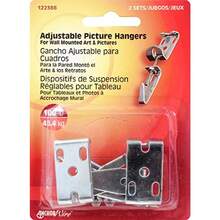 Hillman 122388 - Juego de 2 perchas ajustables para cuadros de 100 libras - Sin color - Ver 5