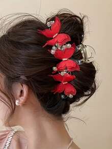 topshiny 1pc Multi-Layer Mesh Butterfly Hair Claw Clip, High-Quality And Stylish Hair Accessory For Women Hair Clips Hair Jaw Clip Hair Clamps Hair Clutch Hair Catcher Clip Fall Winter Hair Accessories For Women For Vacation Outfits Woman